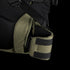 Close-up of the Condor Nomad Backpack 25Ls green and black strap with mesh padding, buckle, and fine stitching—showcasing quality construction for everyday carry or law enforcement.